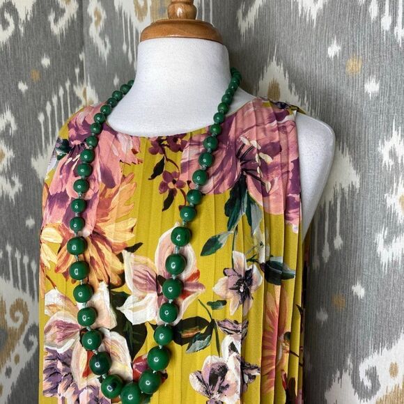 COOLPLES Pleated Yellow Floral Multi Maxi Dress - Picture 4 of 16